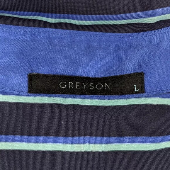 Greyson Golf Polo Mens ~ Size Large Blue Stripe - Picture 7 of 7